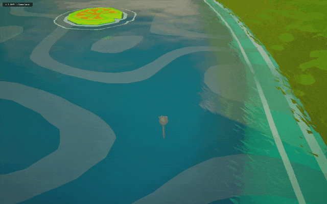 Tadpole pushing a Lily pad